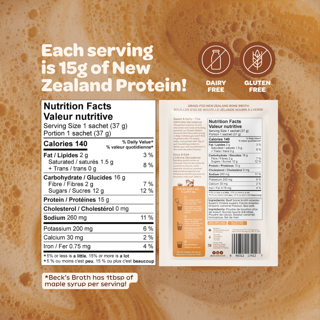 Protein Salted Caramel Hot Chocolate - Beck's Broth - 